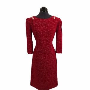 2/$25 sale Vintage red pattern dress with buttons